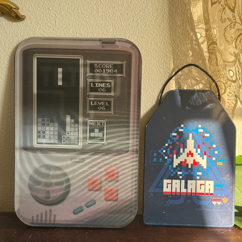 Retro Handheld Game Console Wall Art 2 Pack - Gray